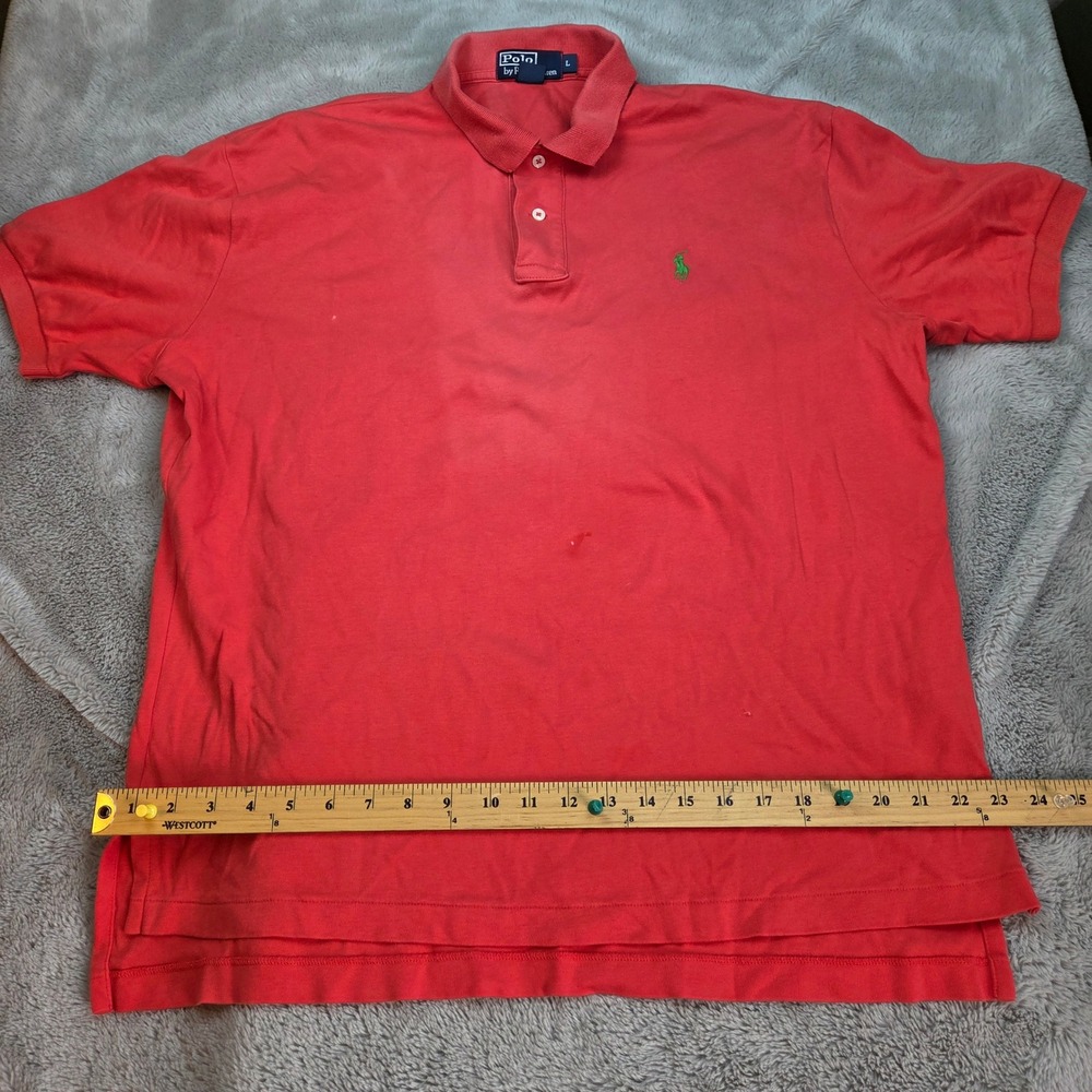 Polo Ralph‎ Lauren Polo Shirt Mens Large Red Short Sleeve Cotton Pique Logo